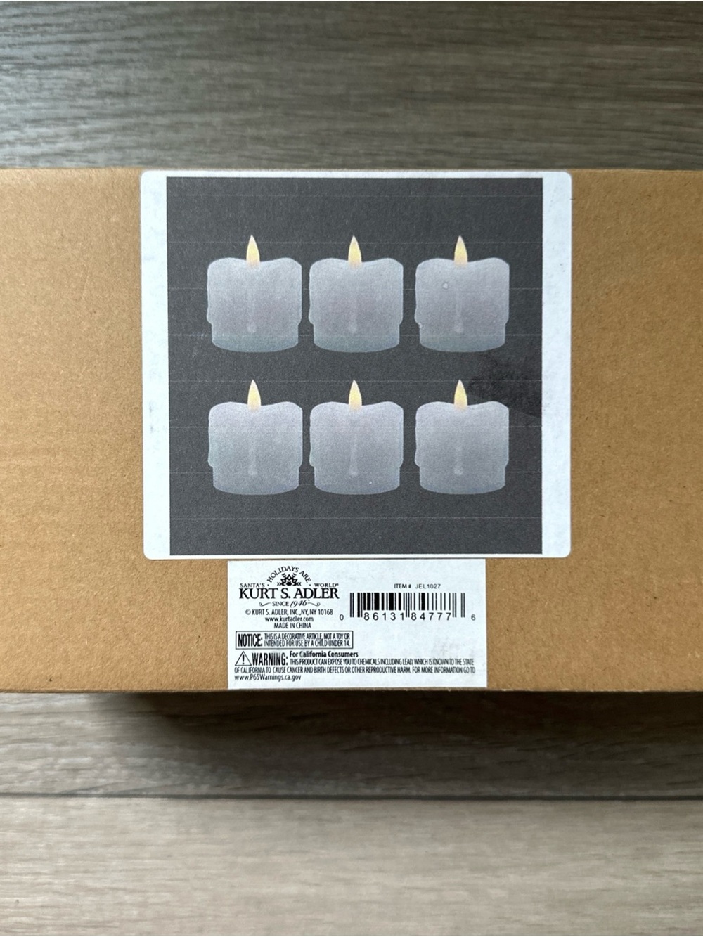 KURT S. ADLER Set Of 6 Battery Operated Candles Votive Remote Controlled White
